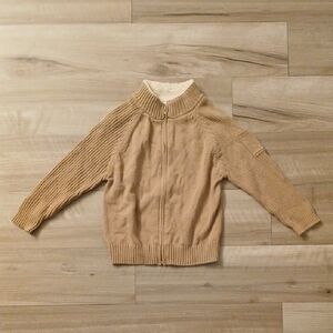 Gymboree Cream and Tan Zip Up  Sweater Size XS Vintage (G)